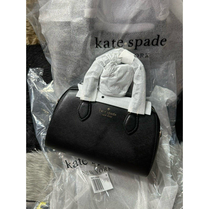 AUTHENTIC/ORIGINAL KateSpade KS Madison Saffiano Leather Duffle Crossbody Bag BLACK