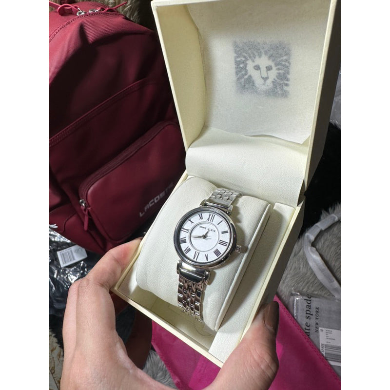 AUTHENTIC/ORIGINAL Anne Klein Women's AK/2159SVSV Silver-Tone Bracelet Watch