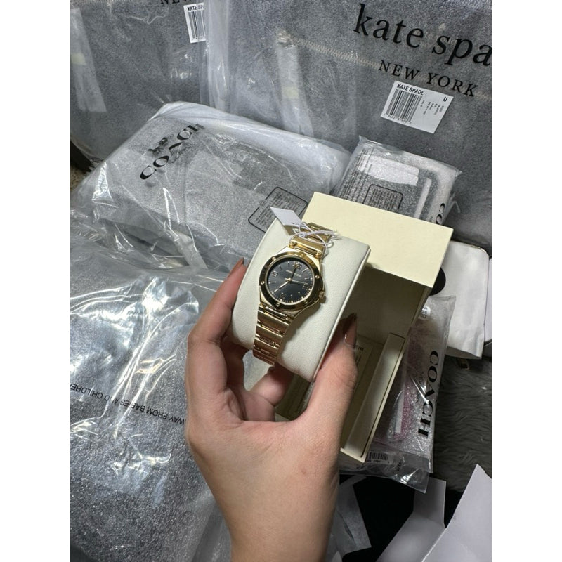 AUTHENTIC/ORIGINAL Anne Klein Women's Bracelet Gold Women's Watch 10/8654BKGB