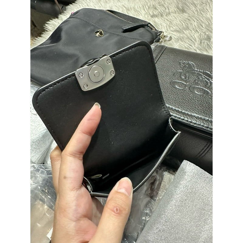 AUTHENTIC/ORIGINAL Coach Bandit Card Case Small Wallet Black
