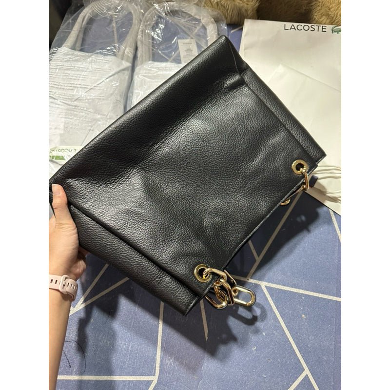 AUTHENTIC/ORIGINAL Michael K0rs MK Trisha Large Pebbled Leather Shoulder Bag Black