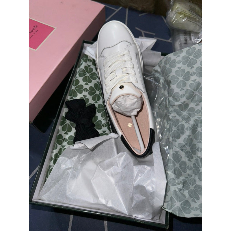 AUTHENTIC/ORIGINAL KateSpade KS Fez Glitz Sneakers White Shoes