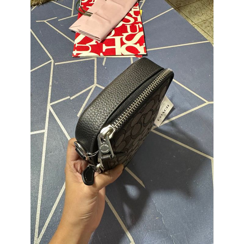 AUTHENTIC/ORIGINAL COACH Stanton Crossbody In Signature Jacquard Men's Bag in CHARCOAL/BLACK Unisex
