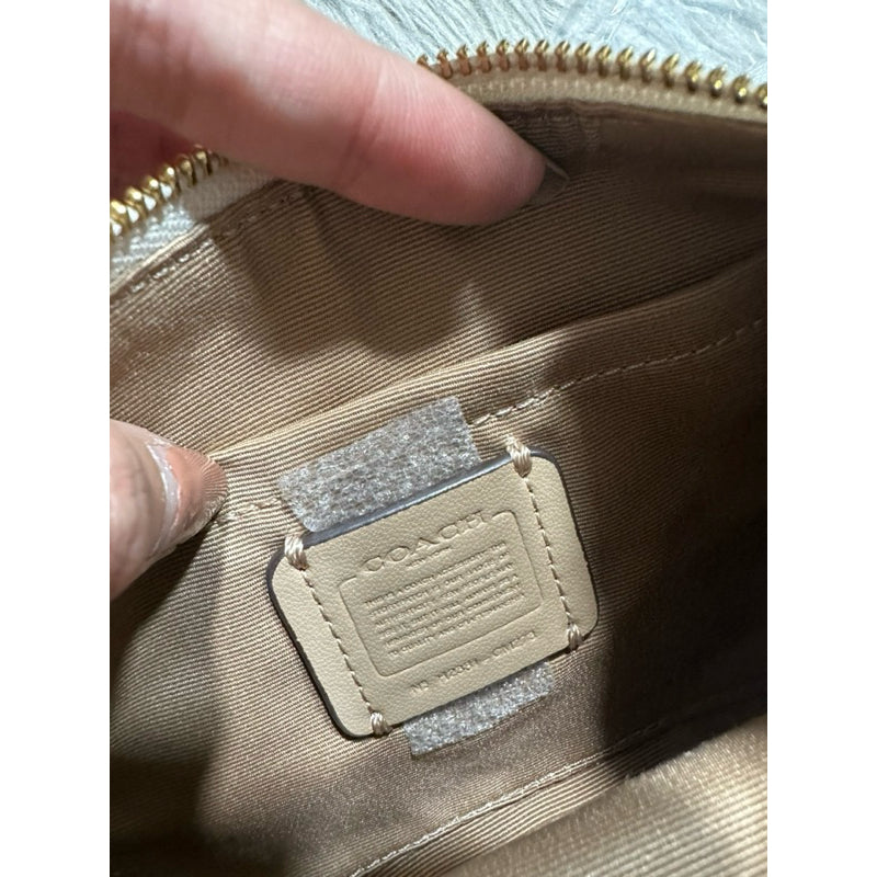 AUTHENTIC/ORIGINAL COACH Mini Payton In Signature Canvas Small Hobo Bag Light Khaki Chalk