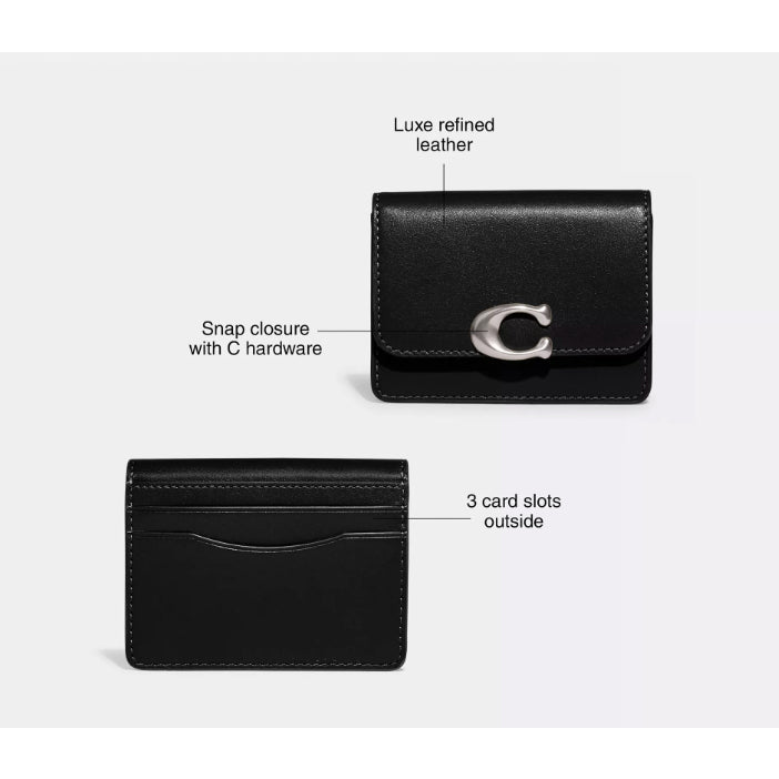 AUTHENTIC/ORIGINAL Coach Bandit Card Case Small Wallet Black