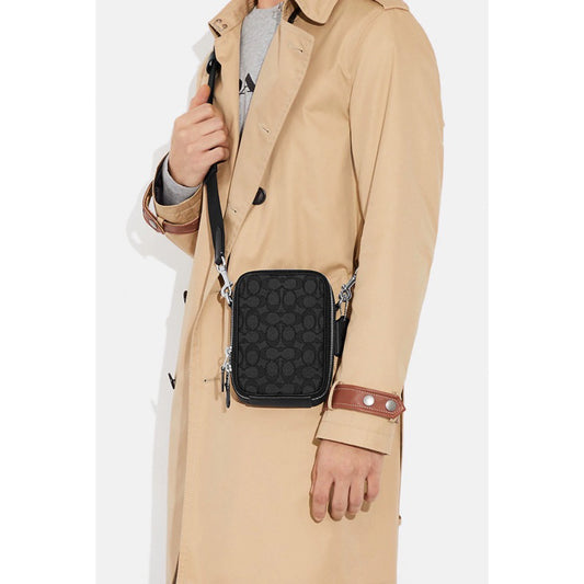 AUTHENTIC/ORIGINAL COACH Stanton Crossbody In Signature Jacquard Men's Bag in CHARCOAL/BLACK Unisex