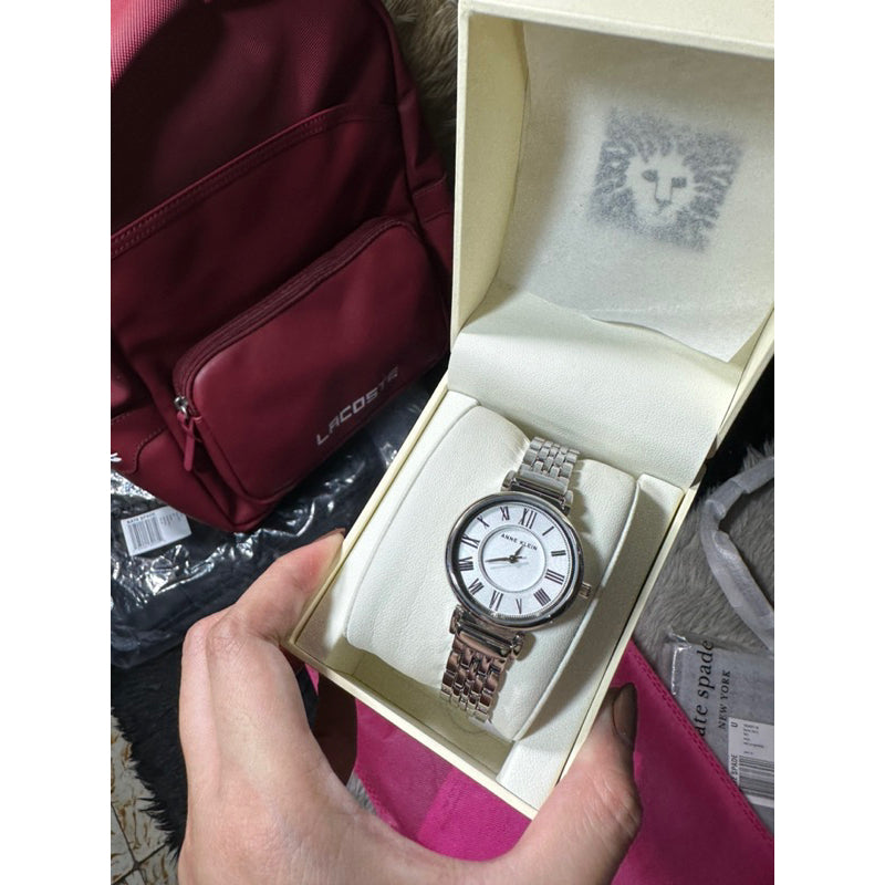 AUTHENTIC/ORIGINAL Anne Klein Women's AK/2159SVSV Silver-Tone Bracelet Watch