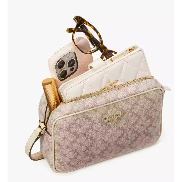 AUTHENTIC/ORIGINAL KateSpade KS Signature Spade Flower Mini Camera Bag Beige