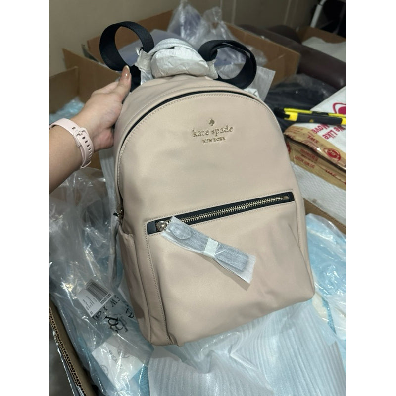 AUTHENTIC/ORIGINAL KateSpade KS Chelsea Medium Backpack Nylon Bag in Warm Beige