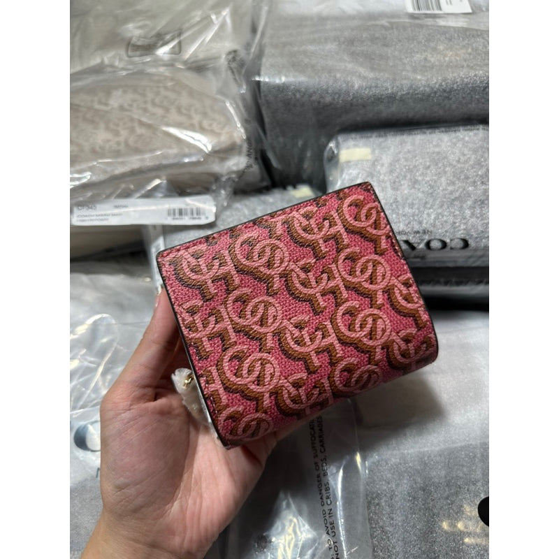 AUTHENTIC/ORIGINAL COACH Snap Wallet With Coach Monogram Print