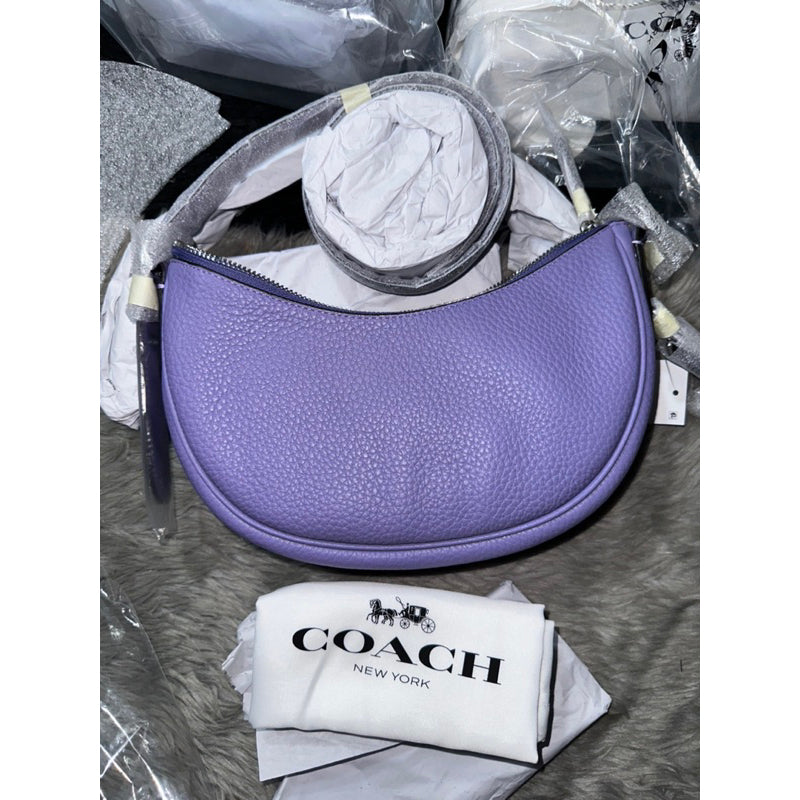 COACH Brown Purple Smooth Leather 13733 Shoulder Bag good Organizer *EUC* LOOKS NEW!!