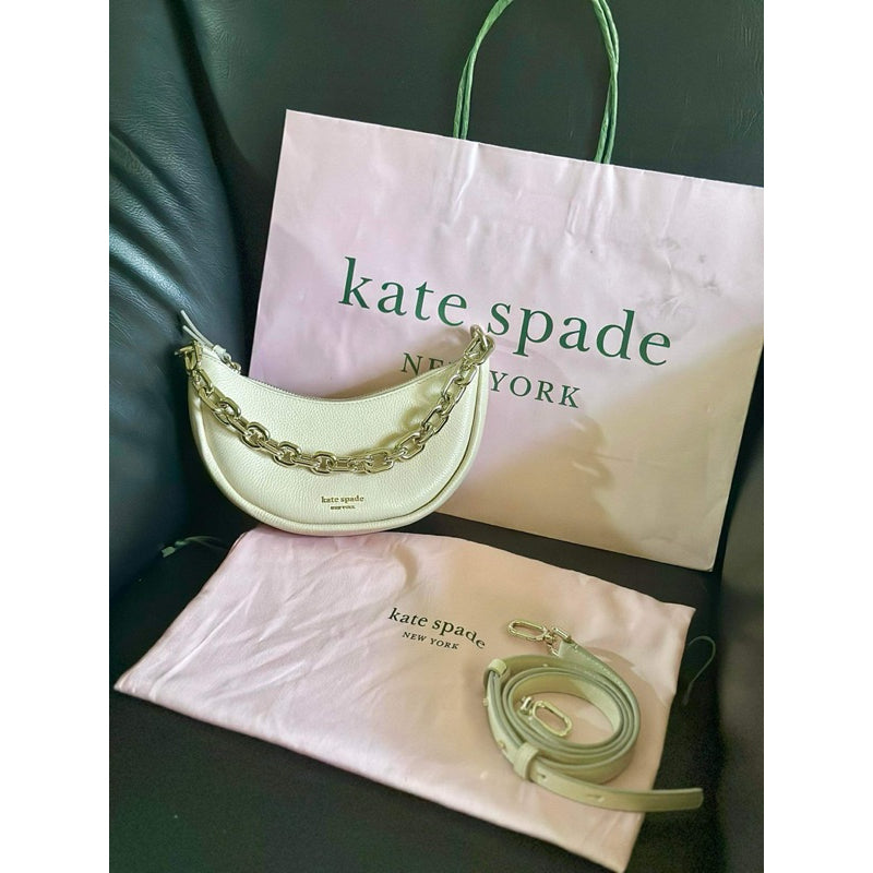 AUTHENTIC KateSpade KS preloved smile small crossbody shoulder bag WHITE RETAIL