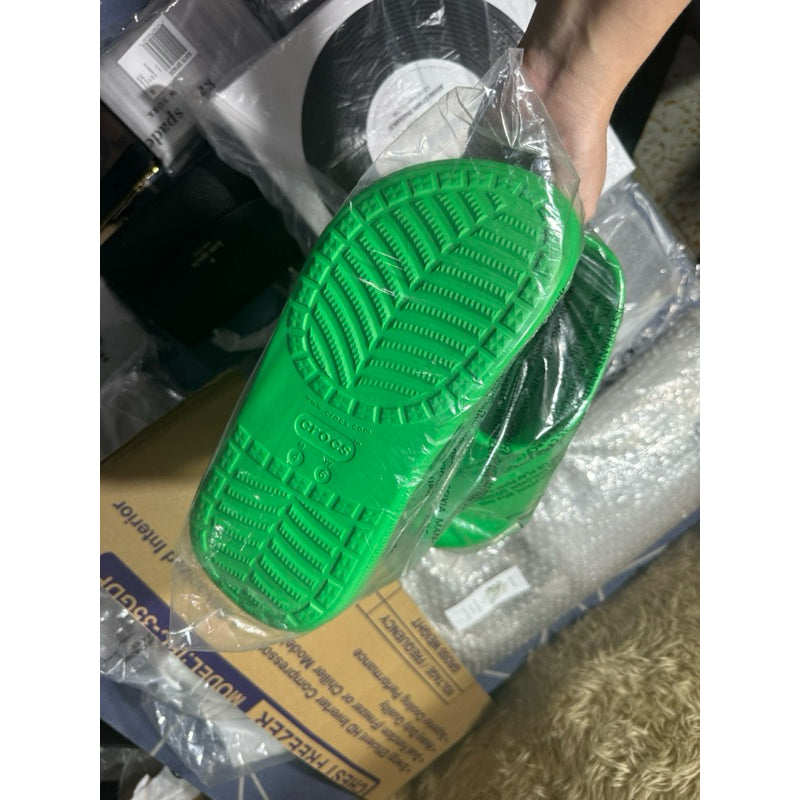 AUTHENTIC/ORIGINAL Crocs Classic Crush Rain Boots unisex-adult Rain Boot Green
