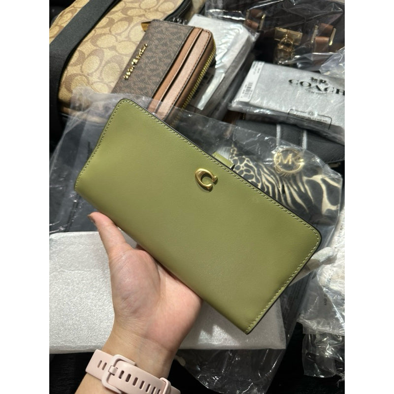 AUTHENTIC/ORIGINAL Coach Retail Skinny Long Wallet Boss Green