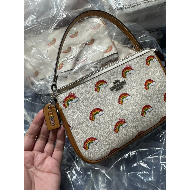 AUTHENTIC/ORIGINAL COACH Nolita 19 With Rainbow Print KiliKili Bag Wristlet Purse