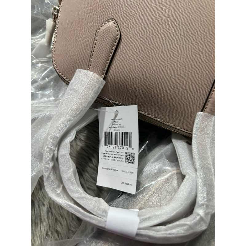 AUTHENTIC/ORIGINAL KateSpade KS Schuyler Medium Dome Satchel Bag in WARM BEIGE