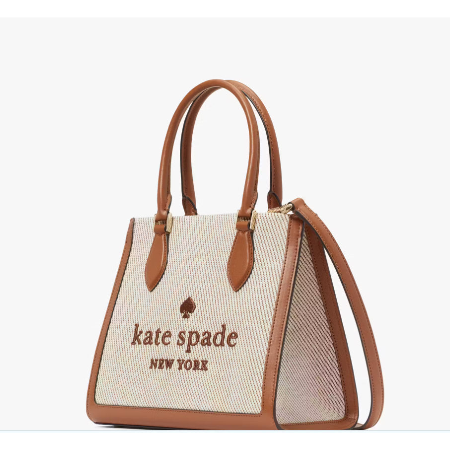 AUTHENTIC/ORIGINAL KateSpade KS Ellie Small Tote Brown Beige Bag Canvas