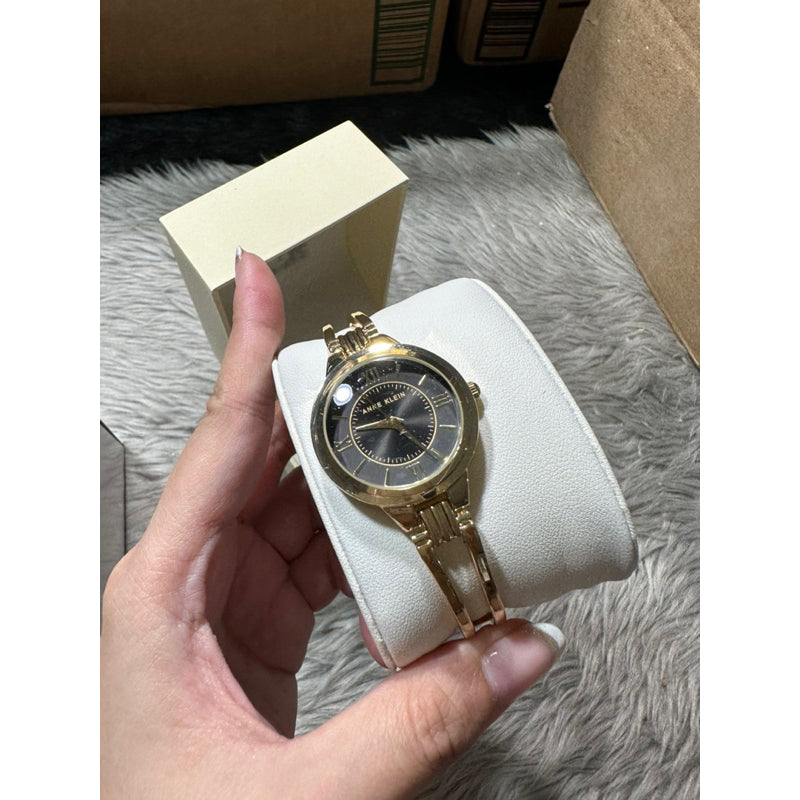 AUTHENTIC/ORIGINAL Anne Klein Women's Gold Bangle Watch AK/3958BKGB