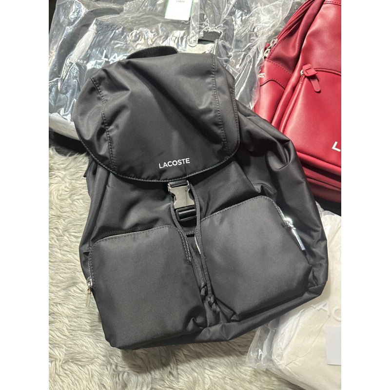 AUTHENTIC/ORIGINAL Lacoste Women's Active Nylon Backpack Bag in Black