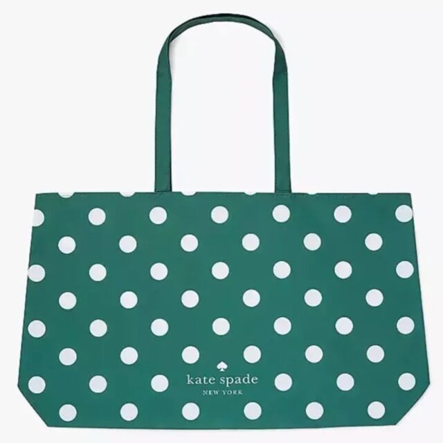 AUTHENTIC/ORIGINAL KateSpade KS Shopper Large Green Foldable Travel Tote Bag