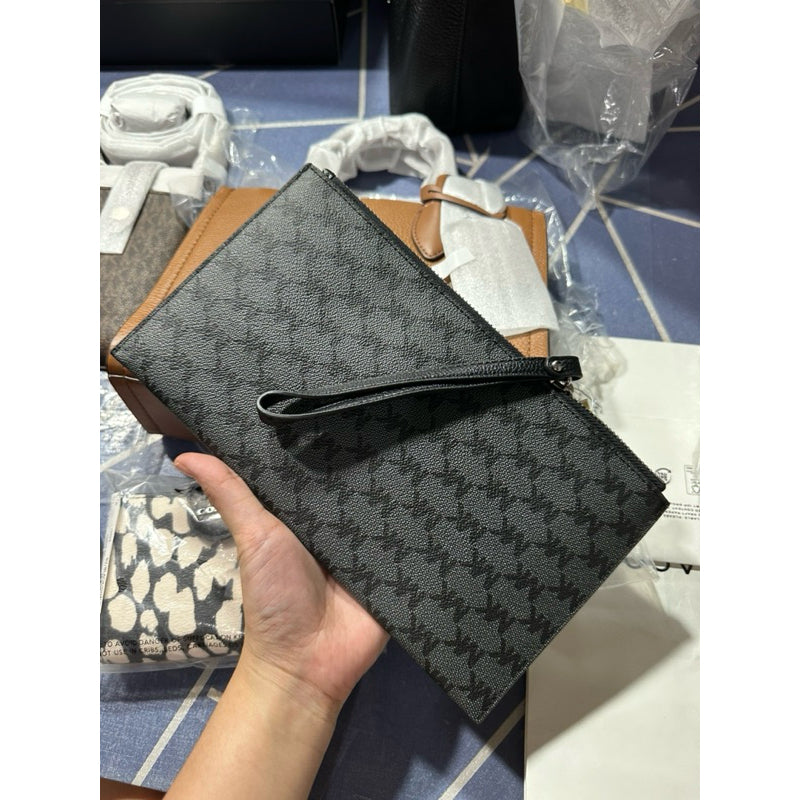AUTHENTIC/ORIGINAL Michael K0rs MK Large Zip Clutch Wristlet Wallet Black