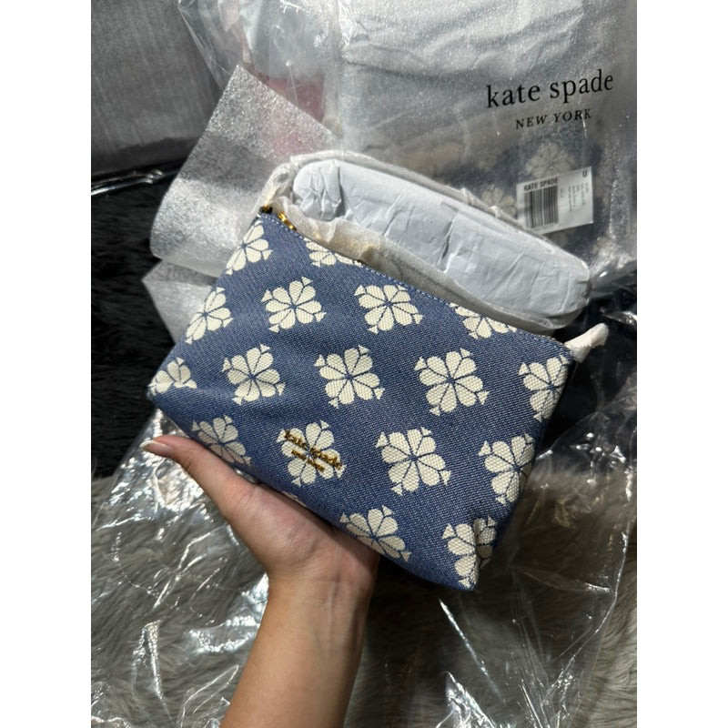 AUTHENTIC/ORIGINAL KateSpade KS Retail Spade Flower Canvas Pochette KiliKili Shoulder MiniBag in Pi