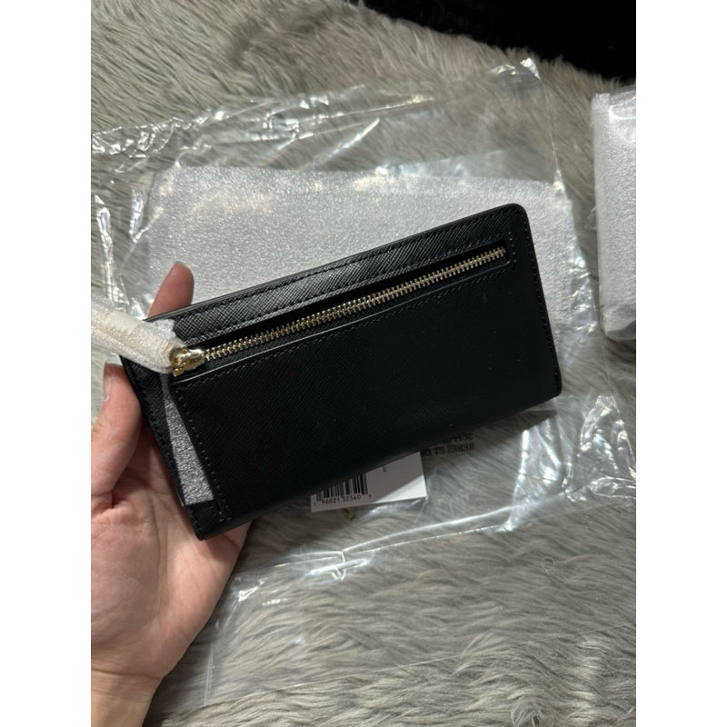 AUTHENTIC/ORIGINAL KateSpade KS Madison Large Slim Bifold Long Wallet in BLACK