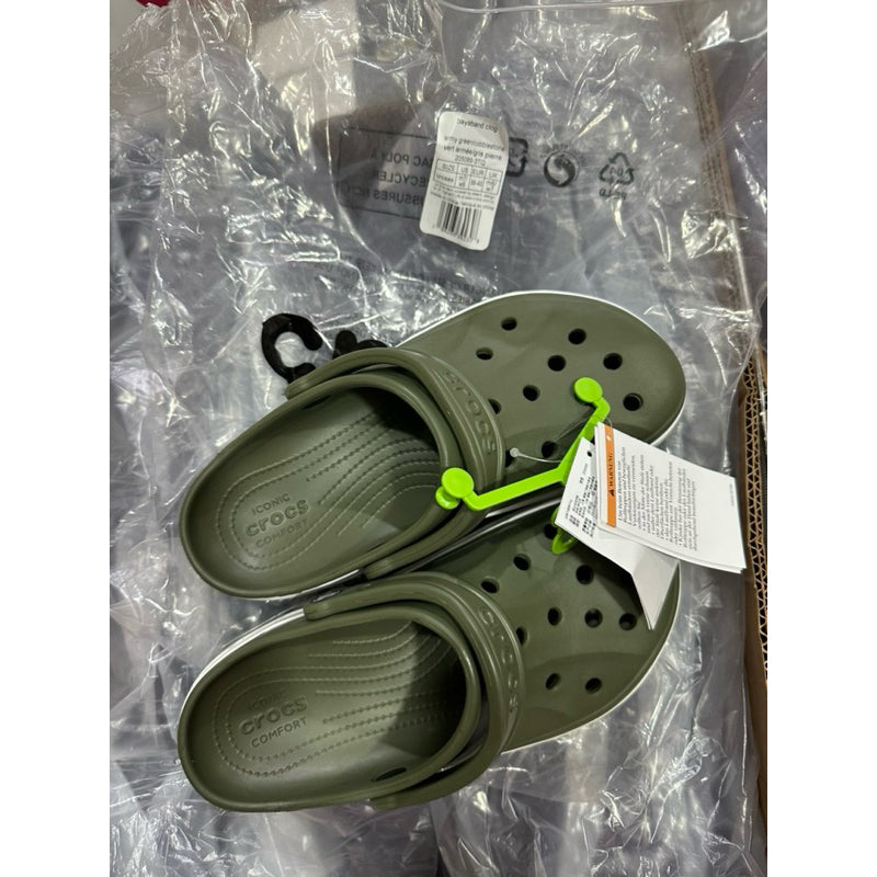 AUTHENTIC/ORIGINAL Crocs Bayaband Clog in Army Green / Cobblestone