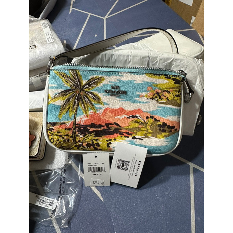 AUTHENTIC/ORIGINAL COACH Nolita 19 With Hawaiian Print KiliKili Bag Wristlet Purse