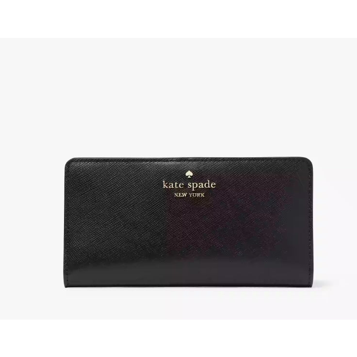 AUTHENTIC/ORIGINAL KateSpade KS Madison Large Slim Bifold Long Wallet in BLACK