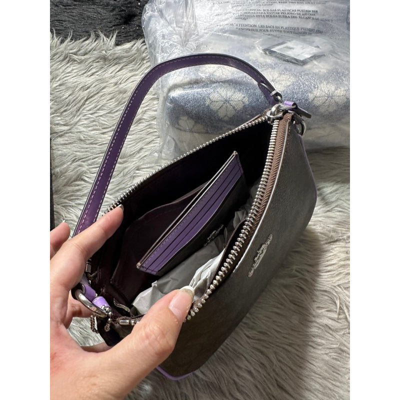SALE! ❤️ AUTHENTIC/ORIGINAL COACH Nolita 19 In Signature Canvas in Brown/Purple Wristlet Small Bag
