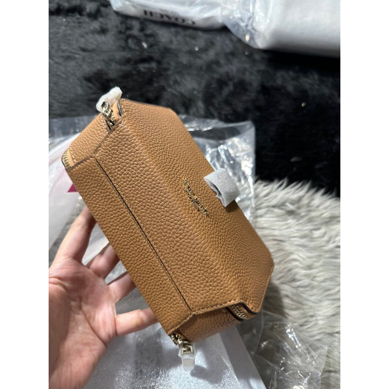 AUTHENTIC/ORIGINAL KateSpade Retail Hudson Double Zip Crossbody Mini Phone Bag in Brown