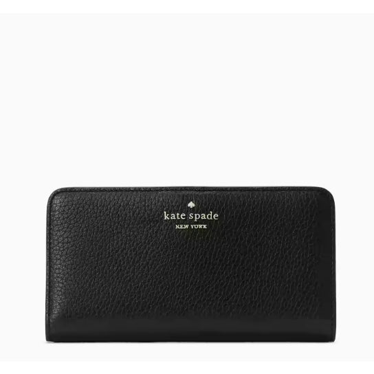 AUTHENTIC/ORIGINAL KateSpade KS Dumpling Large Slim Bifold Long Wallet BLACK