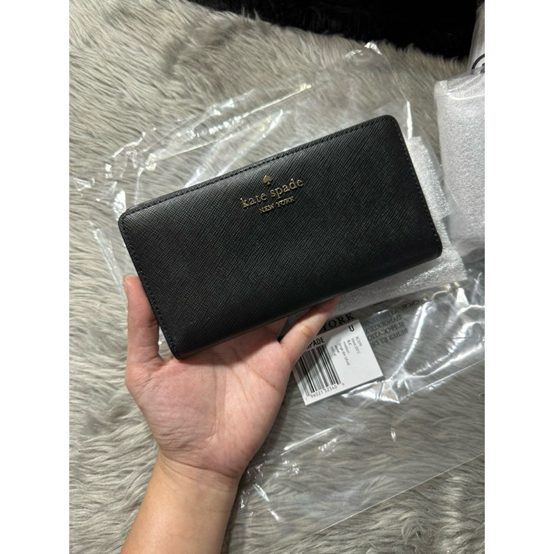 AUTHENTIC/ORIGINAL KateSpade KS Madison Large Slim Bifold Long Wallet in BLACK