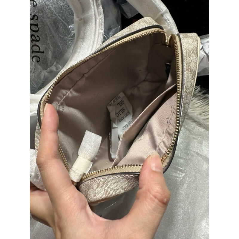 AUTHENTIC/ORIGINAL KateSpade KS Signature Spade Flower Mini Camera Bag Beige