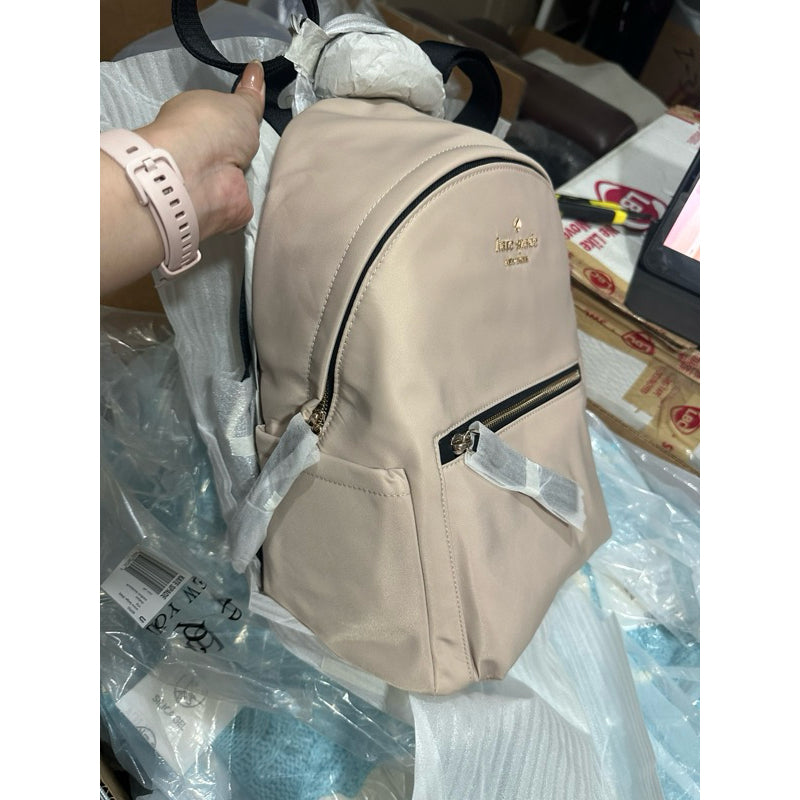 AUTHENTIC/ORIGINAL KateSpade KS Chelsea Medium Backpack Nylon Bag in Warm Beige