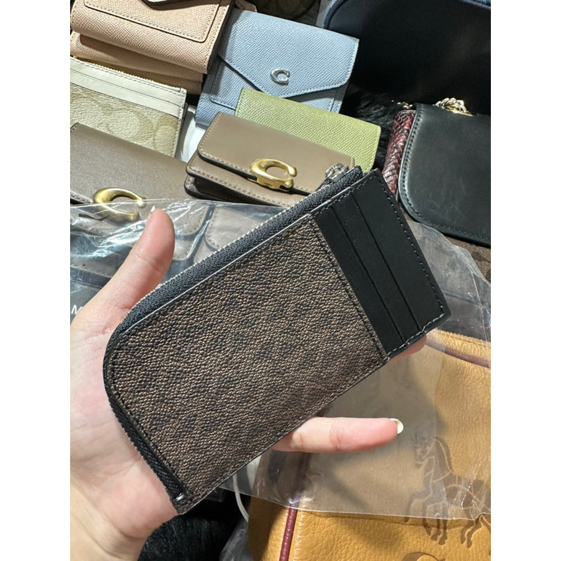 AUTHENTIC/ORIGINAL Michael K0rs MK Men's Leather Zip Card Wallet Black