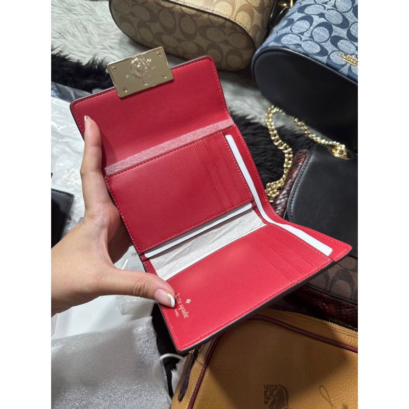 AUTHENTIC/ORIGINAL KateSpade KS Reegan Medium Flap Wallet Red