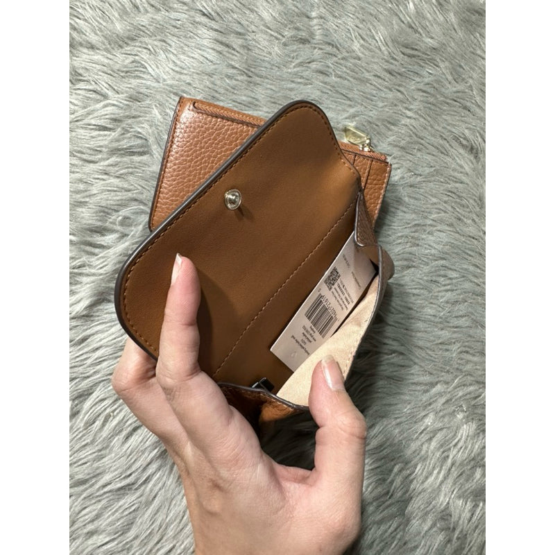 AUTHENTIC/ORIGINAL KateSpade KS Dumpling Small Flap Card Holder Wallet Black Brown