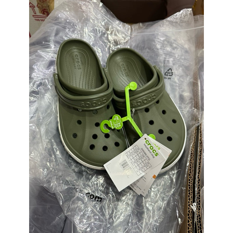 AUTHENTIC/ORIGINAL Crocs Bayaband Clog in Army Green / Cobblestone