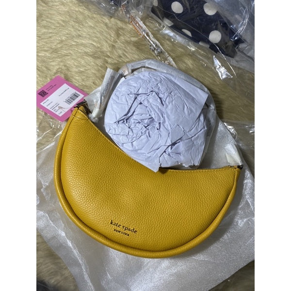 SALE! ❤️ AUTHENTIC KateSpade KS smile small crossbody shoulder bag Yellow RETAIL