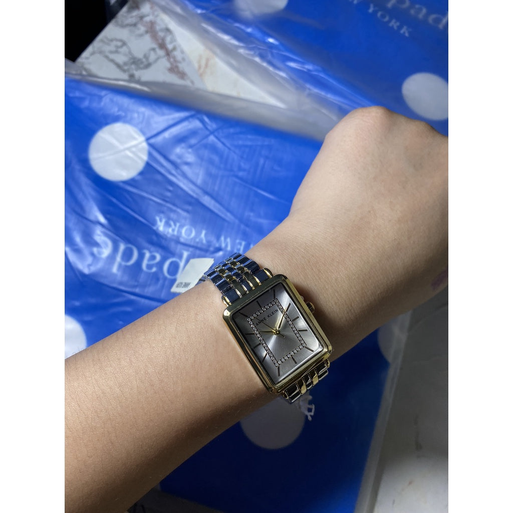 AUTHENTIC Anne Klein Women's Japanese Quartz Dress Watch with Metal Strap, Silver Model: AK/3761SVTT