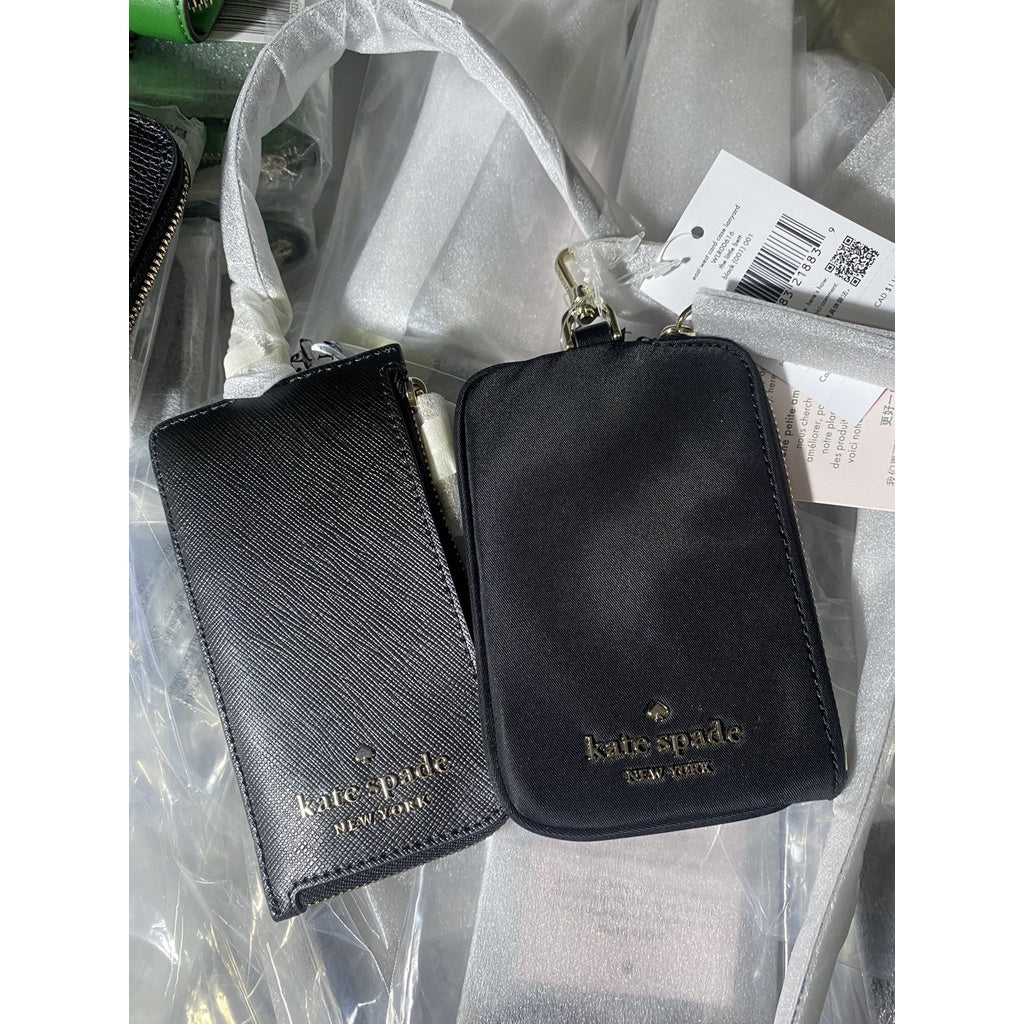 AUTHENTIC KateSpade KS Staci Card Case Lanyard in Black