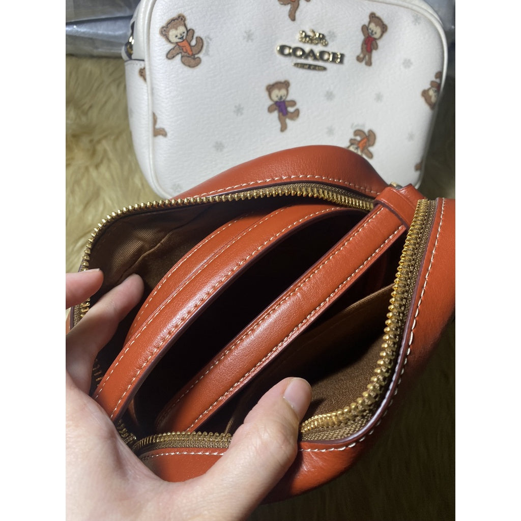 AUTHENTIC/ORIGINAL Coach X Peanuts Mini Jamie Camera Bag In Signature Canvas With Snoopy Woodstock P