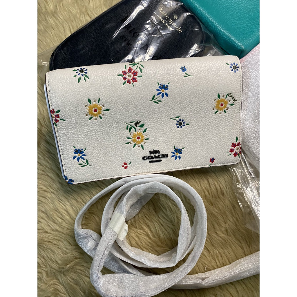 SALE! ❤️ AUTHENTIC/ORIGINAL COACH Hayden Foldover Wildflower Print Crossbody Bag in White Floral