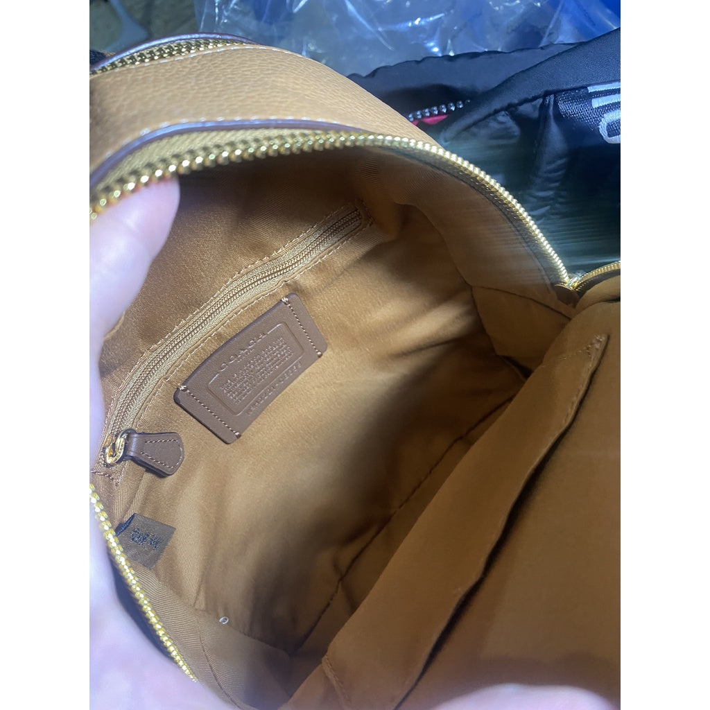 SALE! ❤️ AUTHENTIC/ORIGINAL Coach Mini Court Backpack With Coach Motif Beige Bag