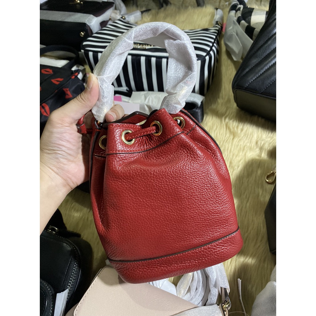 SALE! ❤️ AUTHENTIC/ORIGINAL Coach Dempsey Mini Drawstring Bucket Bag 15 in Red