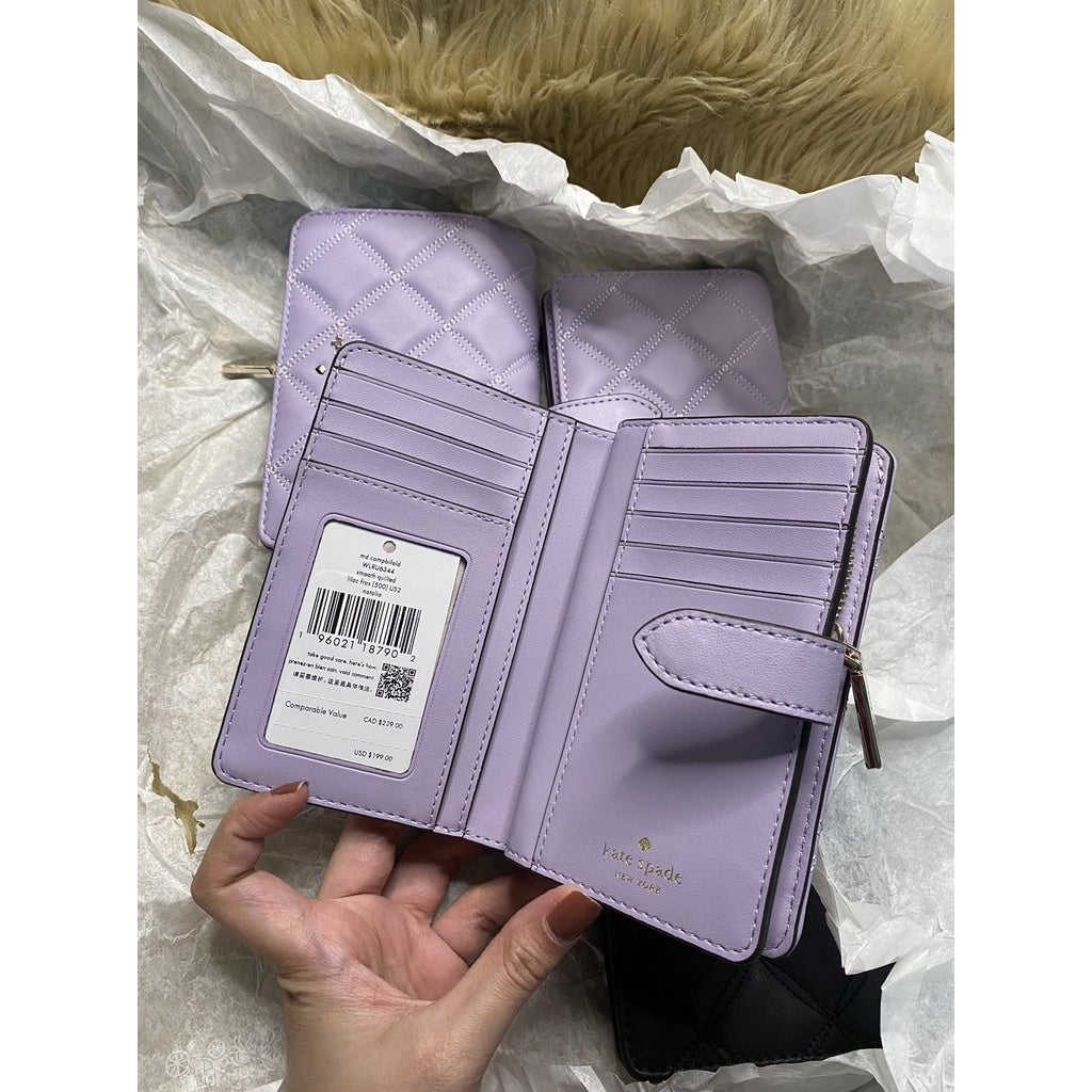 AUTHENTIC/ORIGINAL KateSpade KS Natalia Medium Compact Bifold Wallet in Lilac/Purple/Pink