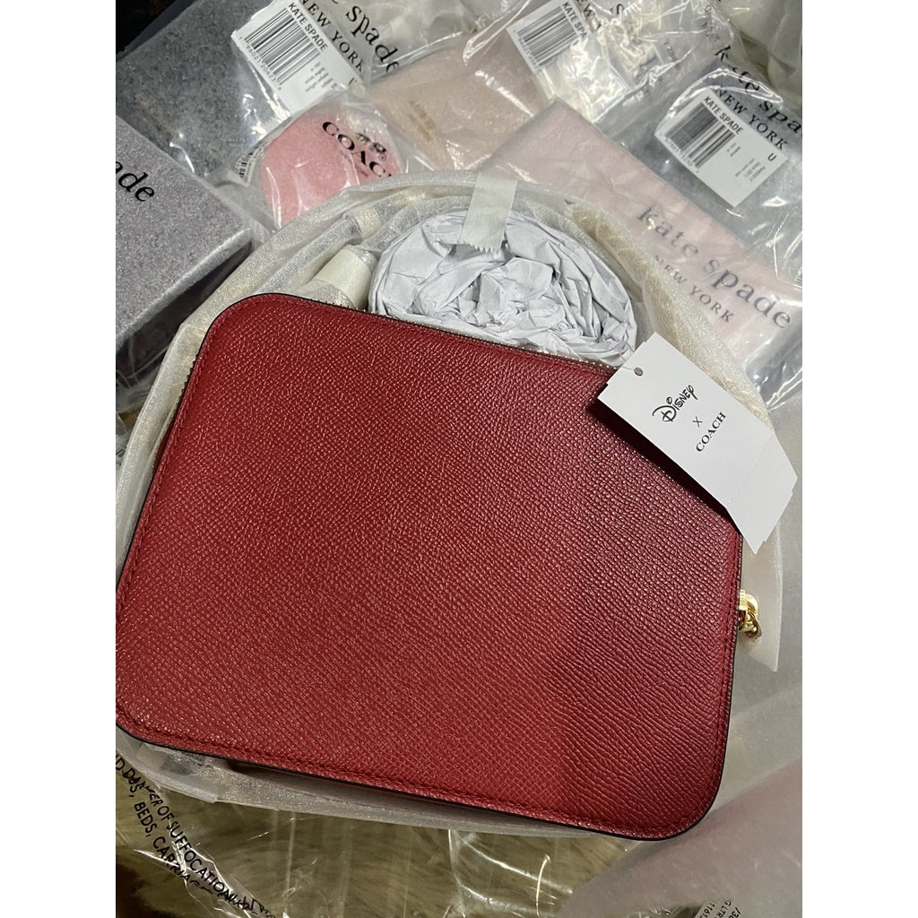 AUTHENTIC/ORIGINAL COACH Disney X Coach Box Bag With Cruella Motif in Red