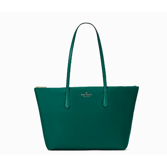 AUTHENTIC/ORIGINAL KateSpde KS Kitt Large Nylon Tote Bag in Deep Jade/Green